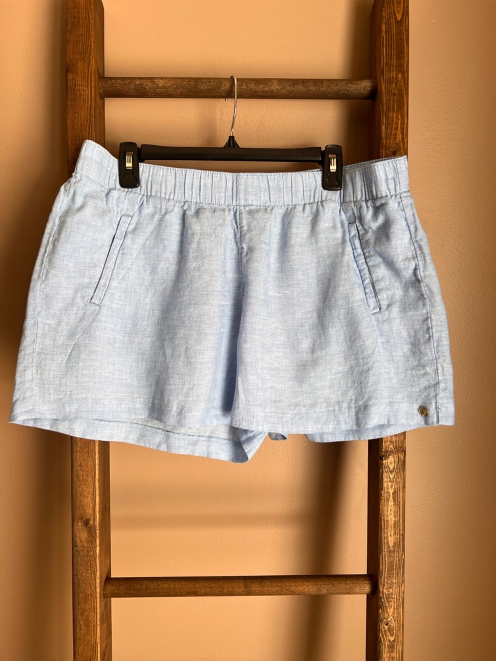 Lily Pulitzer Light Blue Women's Linen Elastic Waist Shorts